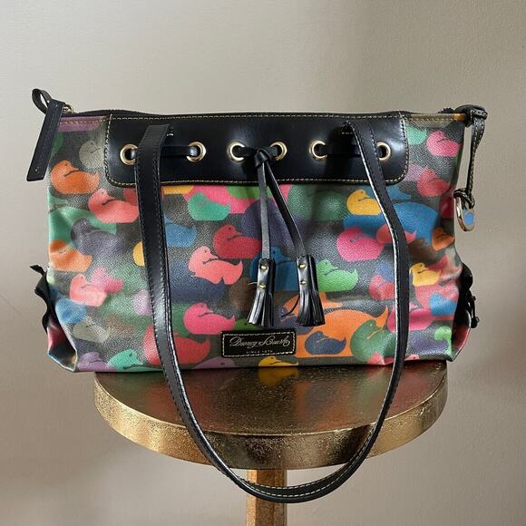 Dooney & Bourke Duck Tote | Rare It Collection, Rainbow Bag + Bee Pouch Y2K - Picture 1 of 13